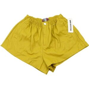Urban Outfitters BDG Imani Faux Leather Mustard Yellow Shorts Size Small - NWT